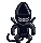 Grinning xenomoprh alien